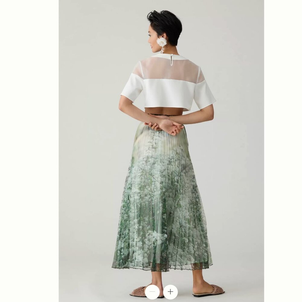 HTF Anthropologie Maeve Pleated Maxi Skirt - Picture 4 of 9